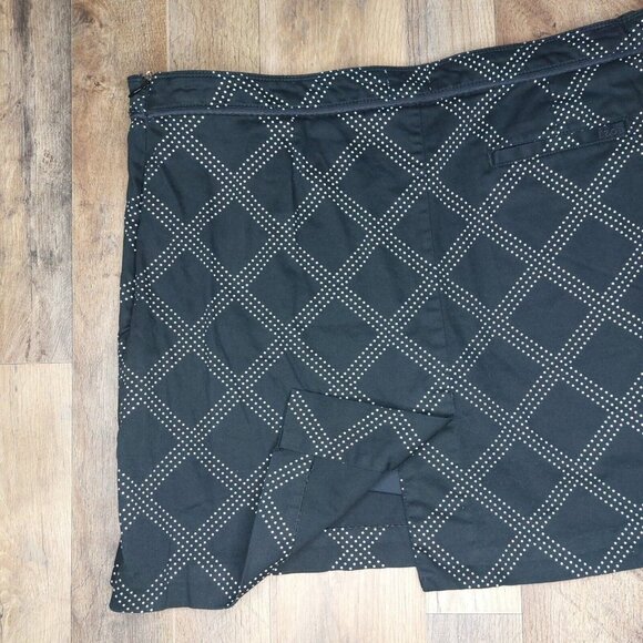 IZOD Perform Golf Womens Skort Sz 14 Black White Diamond Dot Print Cotton Lycra - Picture 4 of 8